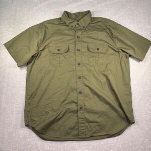 Ridgecut Toughwear Mens XL Olive Green Short Sleeve Button Down Work Shirt